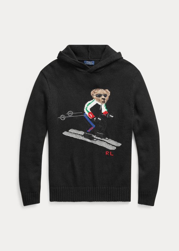 Polo Ralph Lauren Ski Bear Hooded Striktrøje Herre Danmark (RKILE6109)